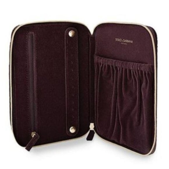 DOLCE & GABBANA INTENSE FEMALE JEWELRY TRAVEL CASE POUCH BURGUNDY SUEDE NEW_ - Picture 1 of 4